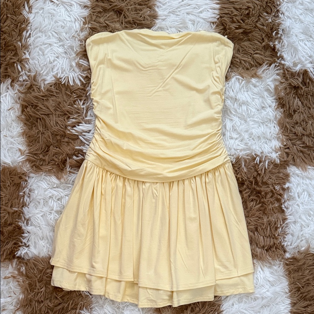 Yellow Strapless Dress